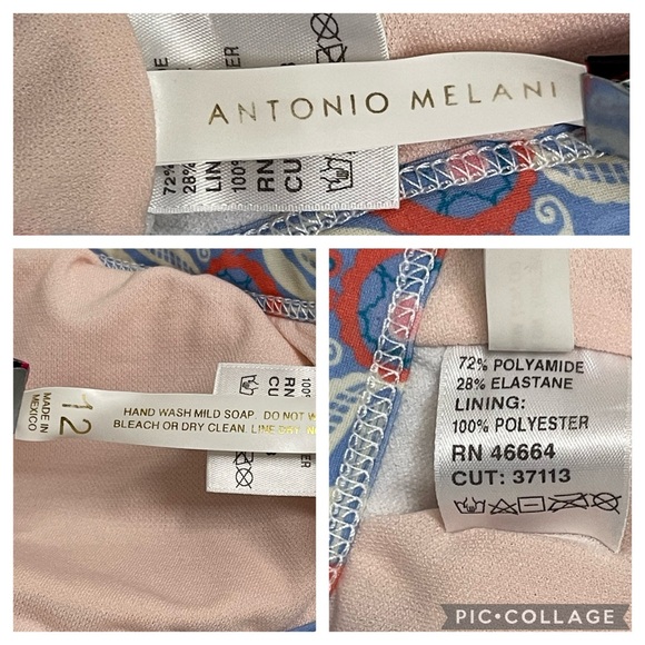 💥 ANTONIO MELANI Bikini Swim Top Blue Floral | Size 12 - Picture 7 of 8